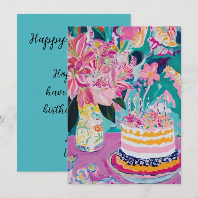 Floral Birthday Card (Front/Back)