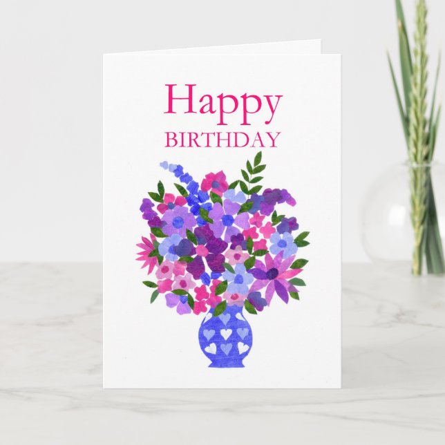 Floral Birthday Card - Flower Power (Front)