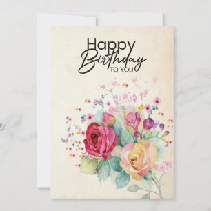 Floral Birthday card for her