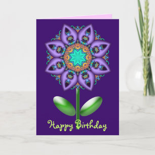 Floral birthday card with Fantasy flower