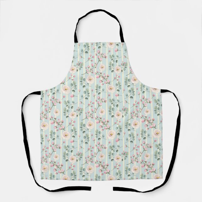 floral birthday christmas gift  apron (Front)