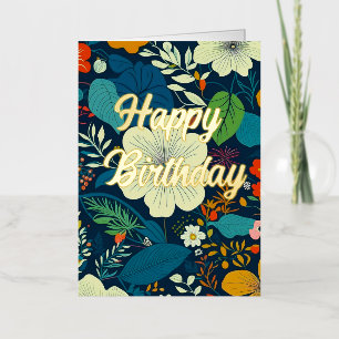 Floral Birthday Foil Greeting Card