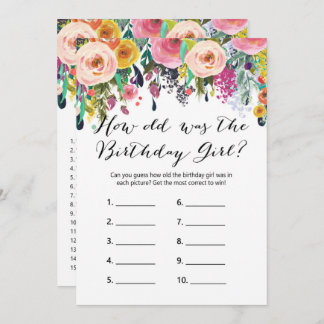 Floral Birthday Games x2 - phone game | who knows Invitation