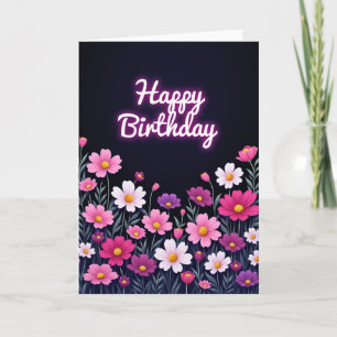 Floral Birthday Glow Card