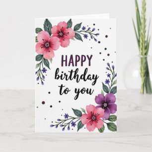 Floral Birthday Greeting Card