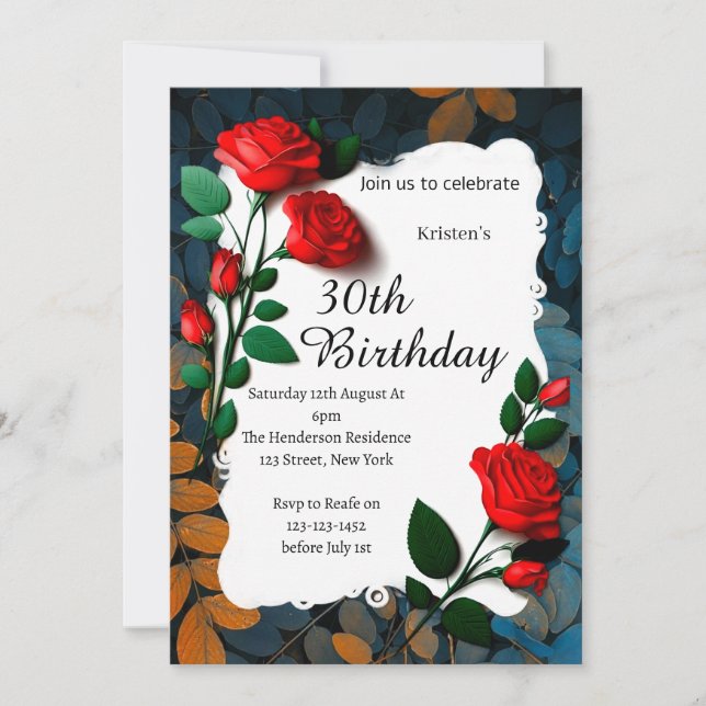 Floral Birthday Invitation (Front)