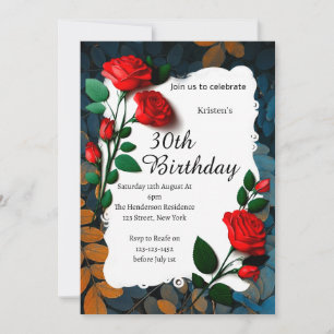 Floral Birthday Invitation