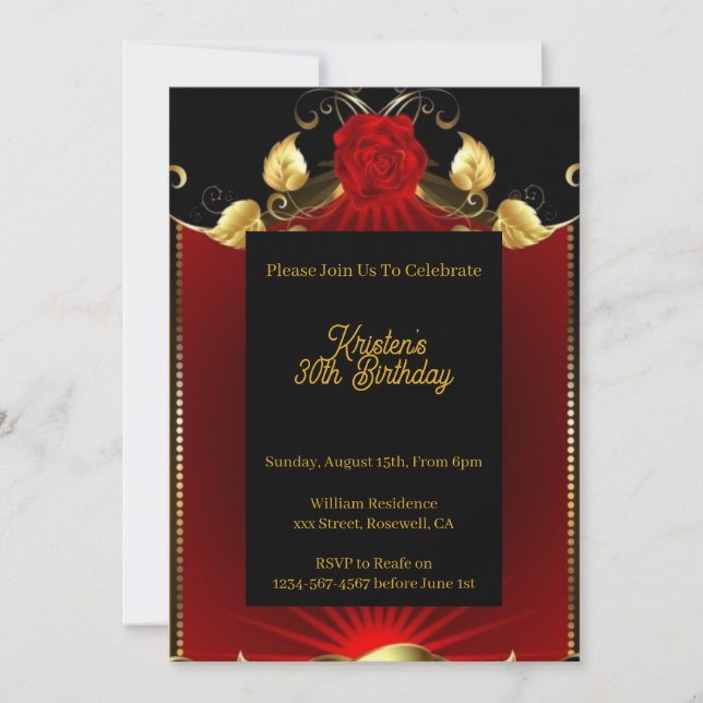 Floral Birthday Invitation (Front)