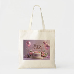Floral birthday luxurious elegant extravagant tote bag