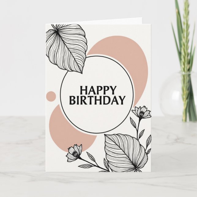 Floral Birthday Outline Card (Front)