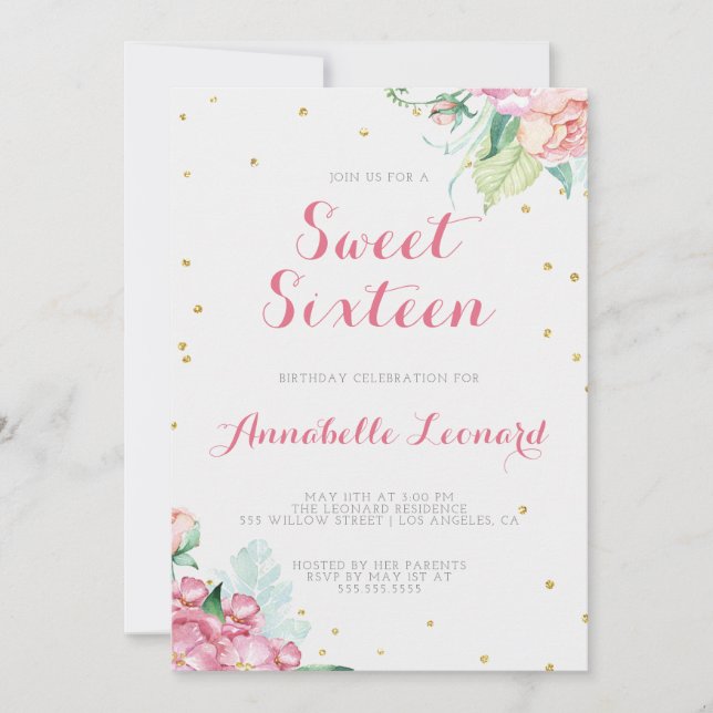 Floral Birthday Party Invitation (Front)