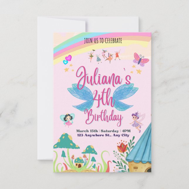 Floral Birthday Party Invitation – Watercolor Styl (Front)