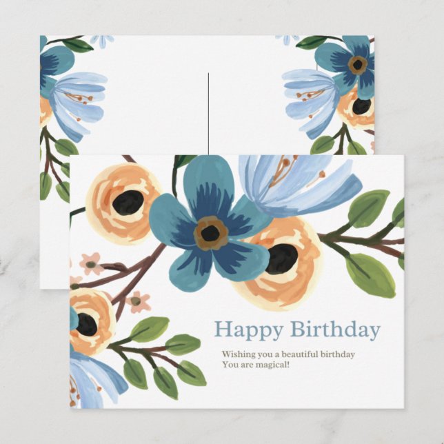 Floral Birthday  Postcard (Front/Back)