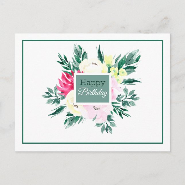 Floral Birthday Postcard (Front)