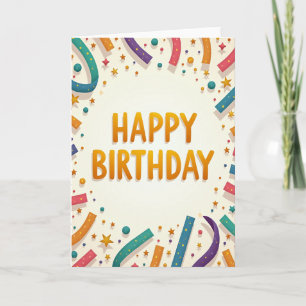 Floral Birthday Ribbons Card