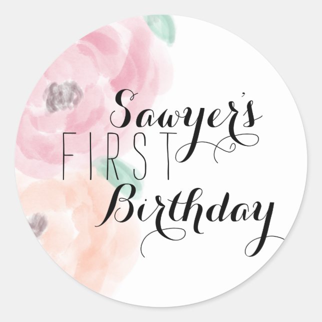 Floral Birthday Sticker (Front)
