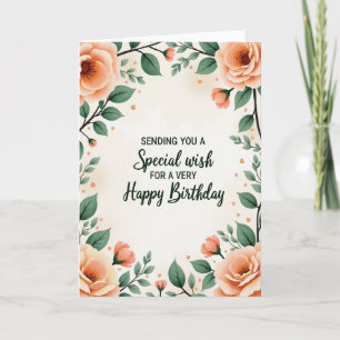 Floral Birthday Wish Card