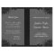 Floral Black and Grey Goth Folded Wedding Programs