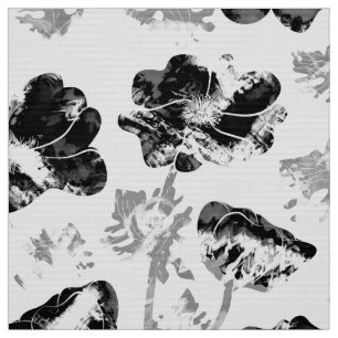 Floral, black and white fabric