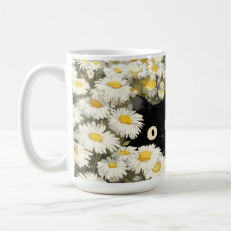 Floral Black Cat Cup