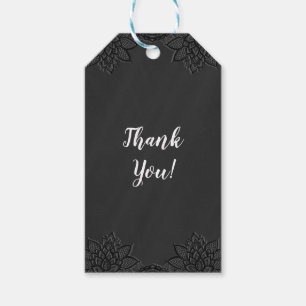 Floral Black Chalkboard & Lace Country Wedding Gift Tags
