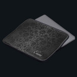Floral Black Damask Design Laptop Sleeve<br><div class="desc">Laptop Sleeve. Featuring a Floral Black Damask Design ready for you to customize. NOTE: ONLY CHANGE THE TEMPLATE AREAS NEEDED! 😀 If needed, you can remove the text and start fresh adding whatever text and font you like. 📌If you need further customization, please click the "Click to Customize further" or...</div>