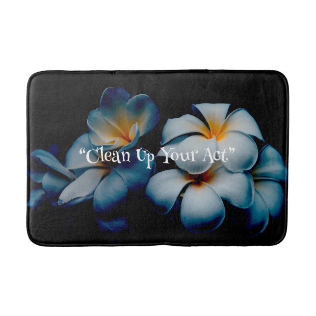Floral Black Delight Memory Foam Bath Mat (Front)