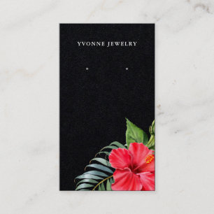 Floral Black Earring Display Holder Business Card