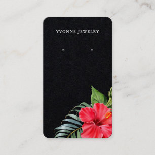 Floral Black Earring Display Holder Business Card