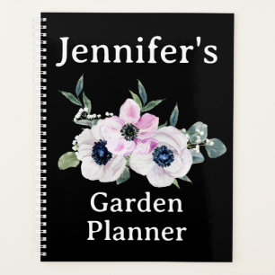 Floral Black Gardening Calendar Garden Planner