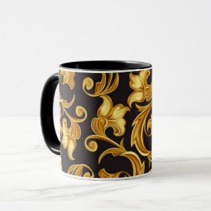 Floral Black Gold Mug