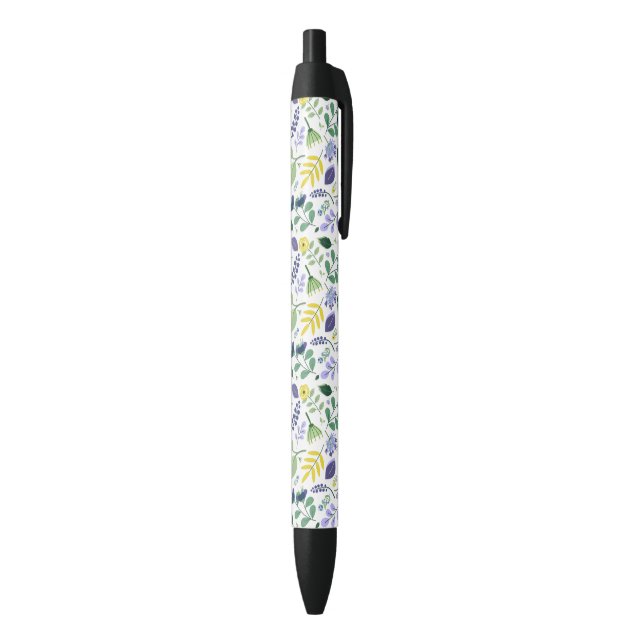 Floral Black Ink Pen (Bottom (Vertical))