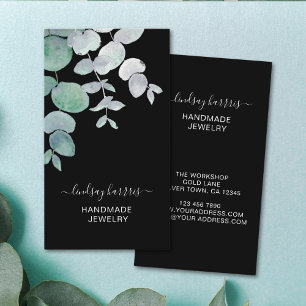Floral Black Jewellery Business Card