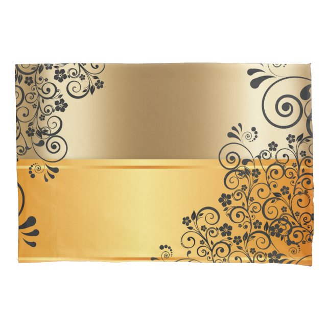 Floral black pillowcase (Front)