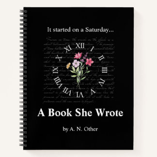 Floral & Black Pretend Book Cover Notebook