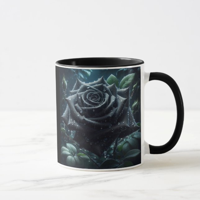 Floral Black Rose Mug (Right)