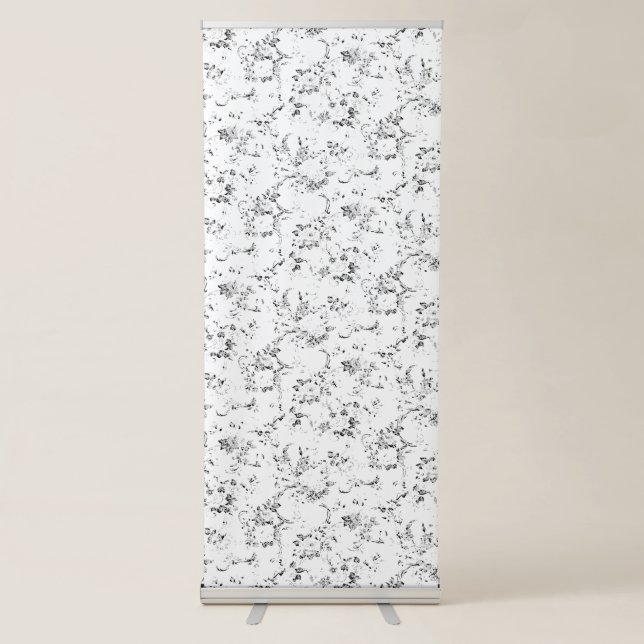 Floral Black & White Banner | Timeless Elegance (Front)