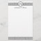 Floral Black White Monogram Initial Stationery