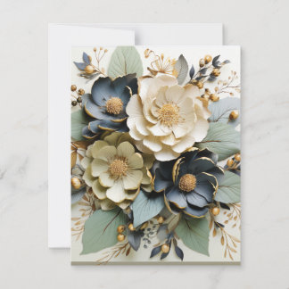 Floral blank card w/envelope