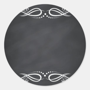 Floral Blank Faux Chalkboard Curves Customise Classic Round Sticker