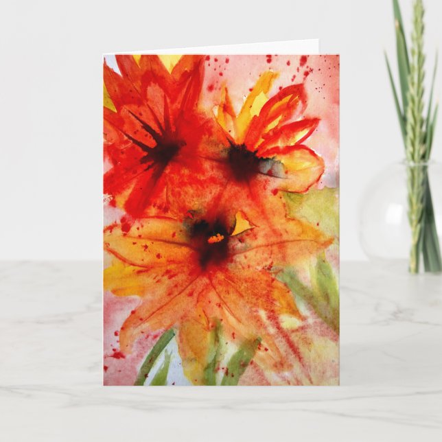 Floral Blank Greeting Card (Front)