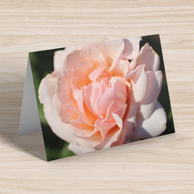 Floral Blank Inside Pretty Peach Elegant Folded Note Card (Creator Uploaded)