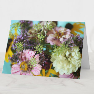Floral Blank Inside Pretty Pink Elegant Folded Note Card