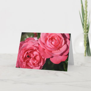 Floral Blank Inside Pretty Pink Elegant Folded Note Card