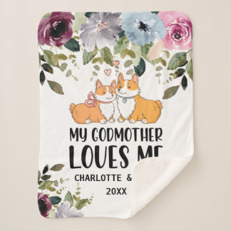 Floral Blanket My Godmother Loves Me Personalised