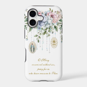 Floral Blessed Mary Religious Prayer Medals
