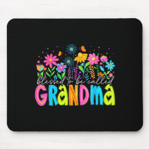 Floral Blessed to Be Called Grandma Happy Mothers Mouse Mat