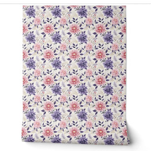 Floral Bliss Mini - Purple, Pink, Beige - Glam Wallpaper