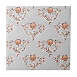 Floral block print. tile