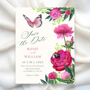 Floral bloom art wedding save the date